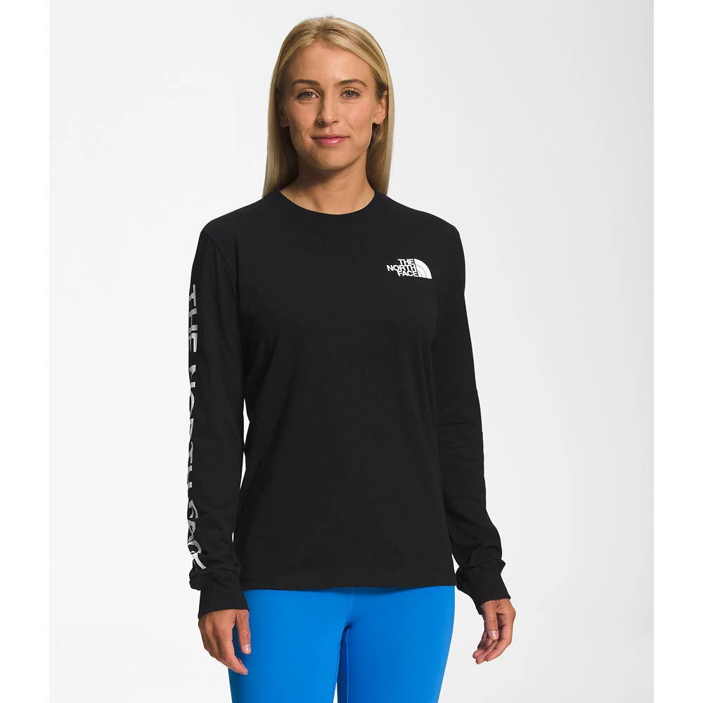 The North Face Women's Long-Sleeve Sleeve Hit Graphic Tee 1 The North Face Women's Long-Sleeve Sleeve Hit Graphic Tee